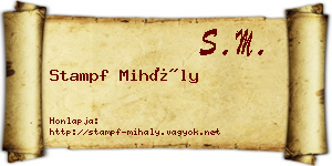 Stampf Mihály névjegykártya