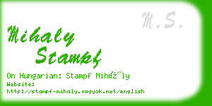 mihaly stampf business card